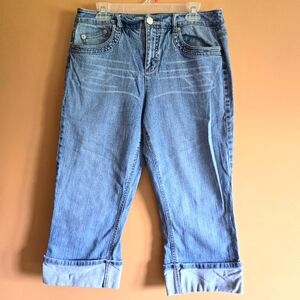 Tommy Hilfiger Cropped Cuffed Jeans, 14